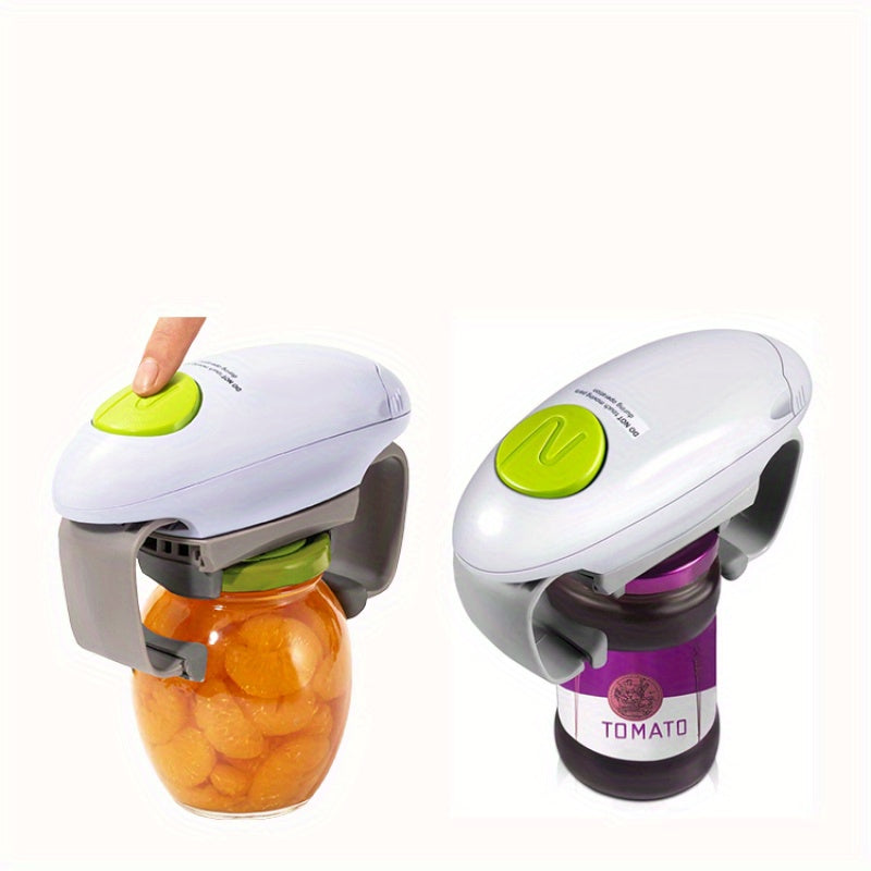 Electric Can Opener Battery-Powered with Dual Handles Compact Kitchen Tool