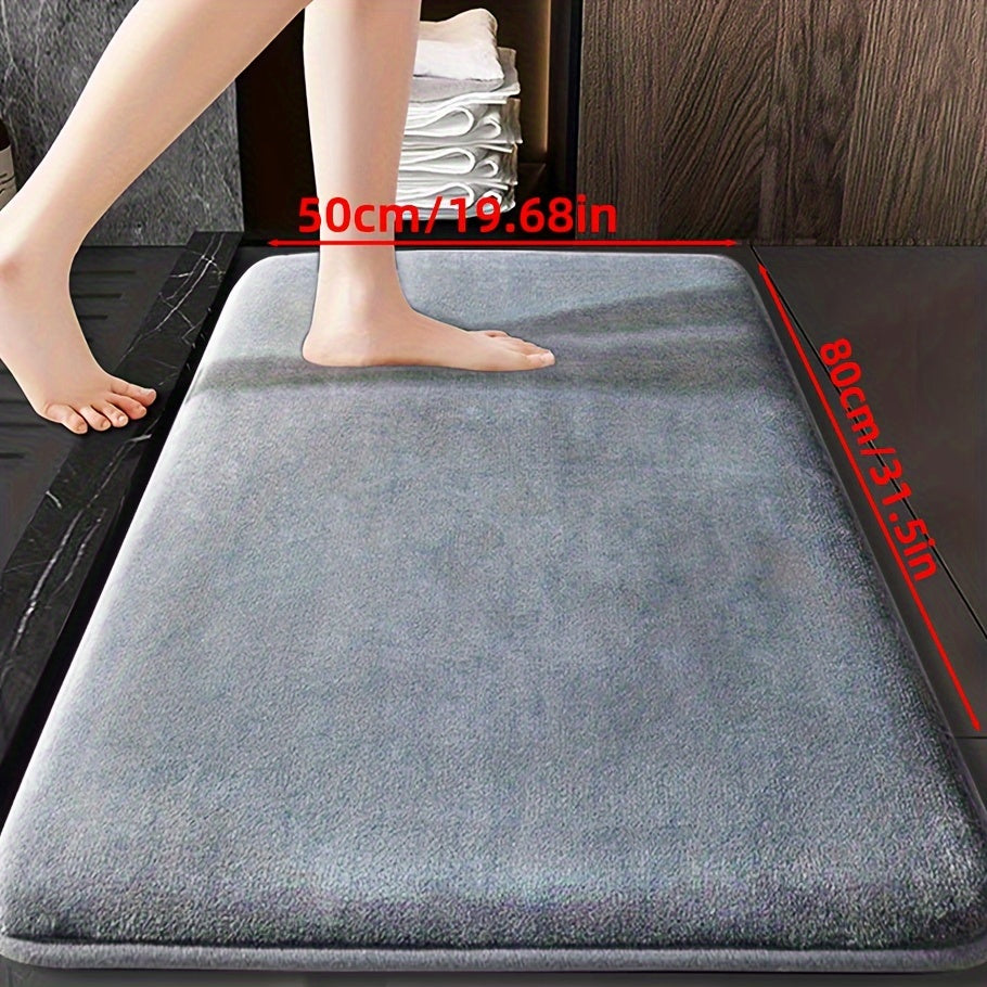 Soft Polyester Bathroom Mat Non-Slip Absorbent Geometric Design for Shower and Bedroom