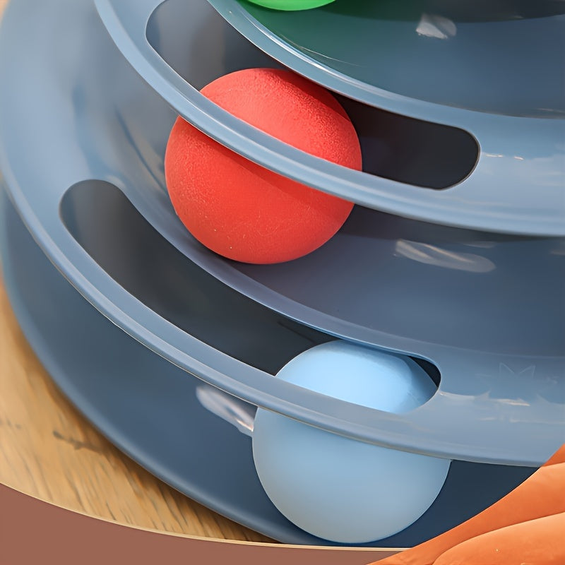 Three-Layer Cat Turntable Toy for Interactive Indoor Play
