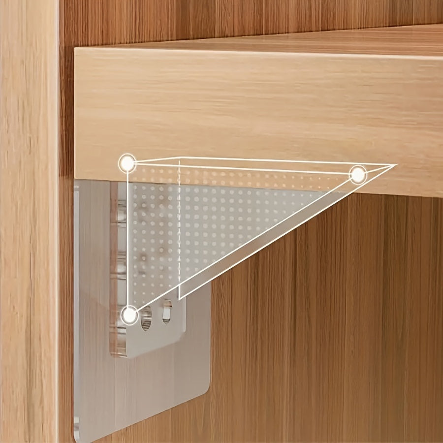 8 Adhesive Shelf Brackets for Kitchen Cabinets Storage No Drilling Strong Hold