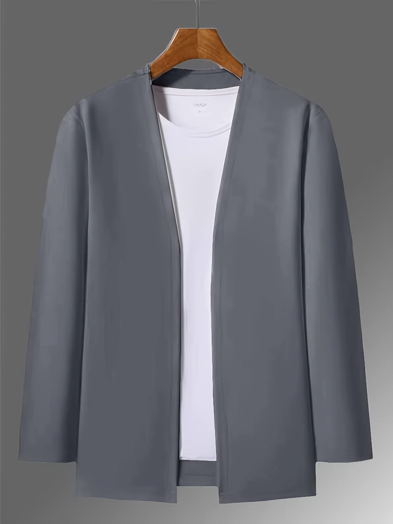 Men's Slim Fit Cardigan Long Sleeve Solid Knit Casual Autumn Spring Polyester