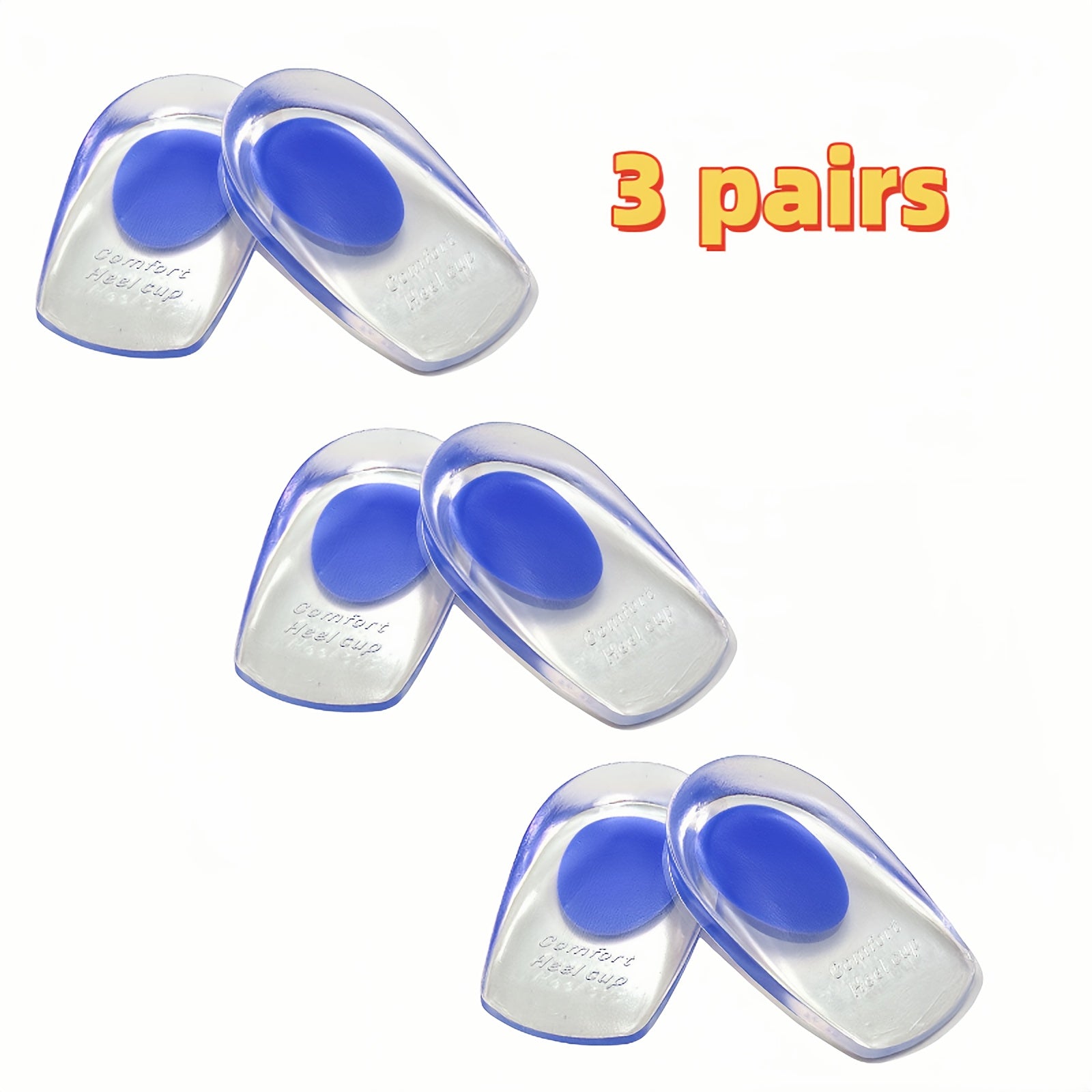 Uniseks jel balandlik qo‘shimchali oyoq kiyim ichki qismi 3-to‘plam, sirpanishga qarshi, shokni yutuvchi, ko‘k qizil oq