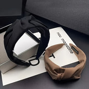 Vintage Bohemian Style Knotted Headband for Women Solid Polyester Hair Accessory