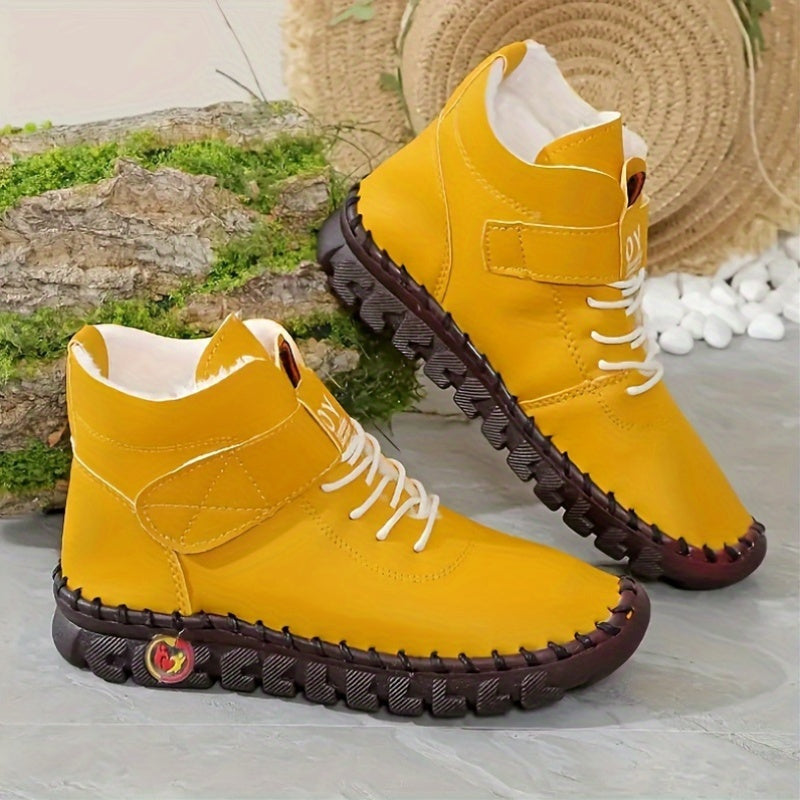 Women's Ankle Booties Slip-On Round Toe Flat Heel All-Season Boots