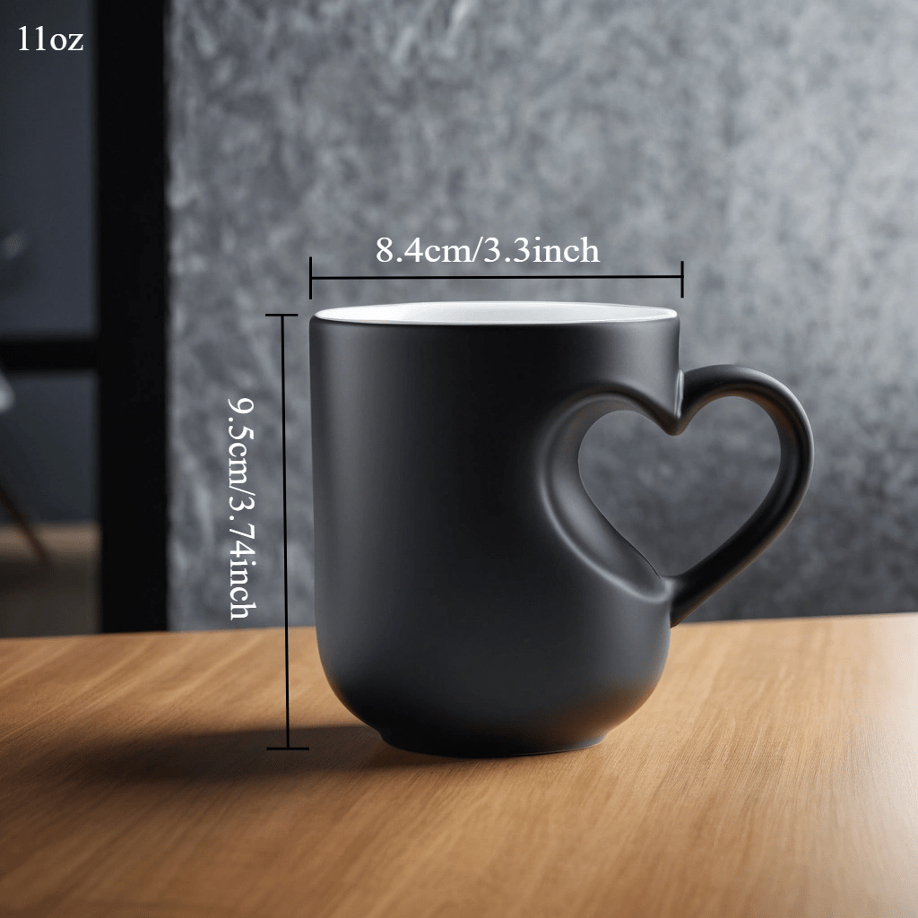 Color-Changing Mug with Heart Handle for Gifts, Seasonal and Holiday Use