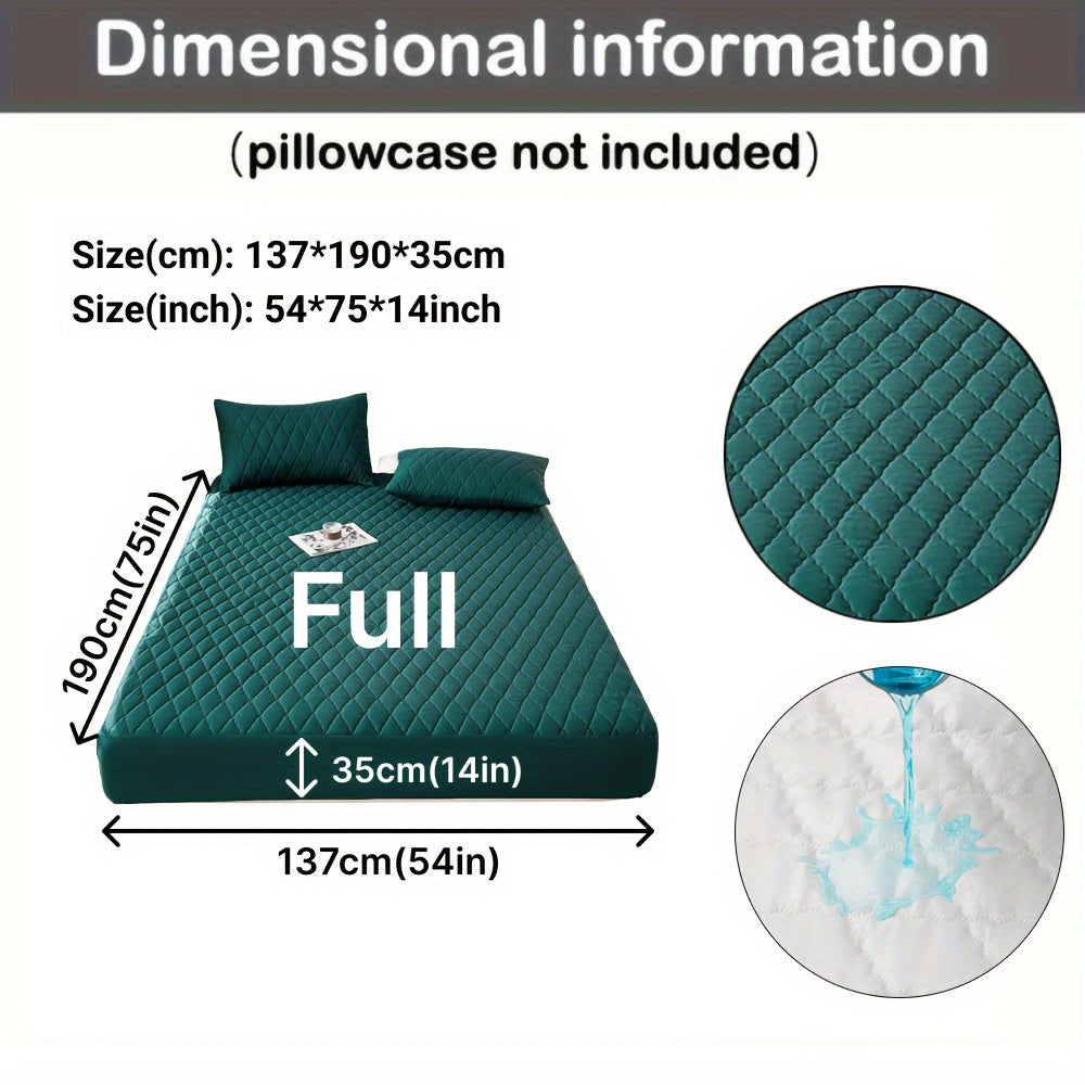 Waterproof Mattress Protector Breathable Dustproof Quilted Bed Cover in White Dark Blue Green Gray