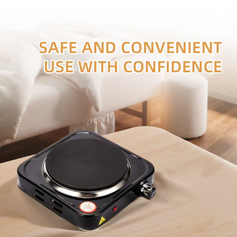 Radiatsiya qilmaydigan, issiqlikka chidamli tekis tagli idishlarni isitadigan portativ elektr pechasi.