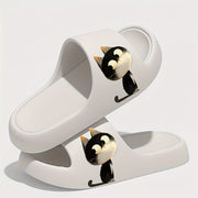 Women's Cat Slip-On Slippers EVA Indoor Outdoor House Shoes Black