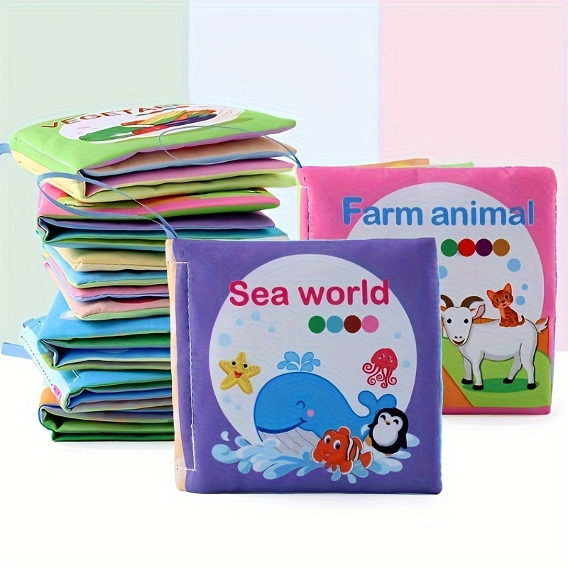 Baby Cloth Book for Infants 0+ with Animal, Transportation, Fruit, Ocean Themes