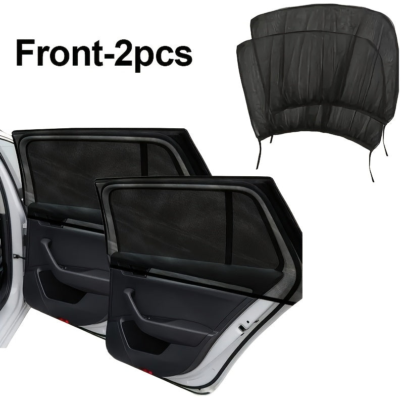 2 dona Universal avtomobil yon oynasi quyosh nurlari himoyasi nafas oladigan tarmoq UV himoyasi sozlanadigan