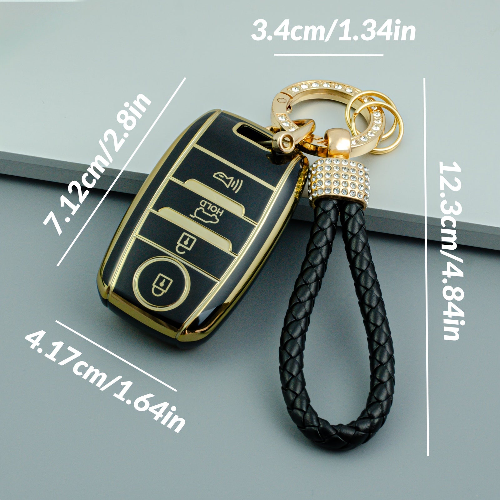 Universal TPU Car Key Case Cover with Keychain for Kia Models