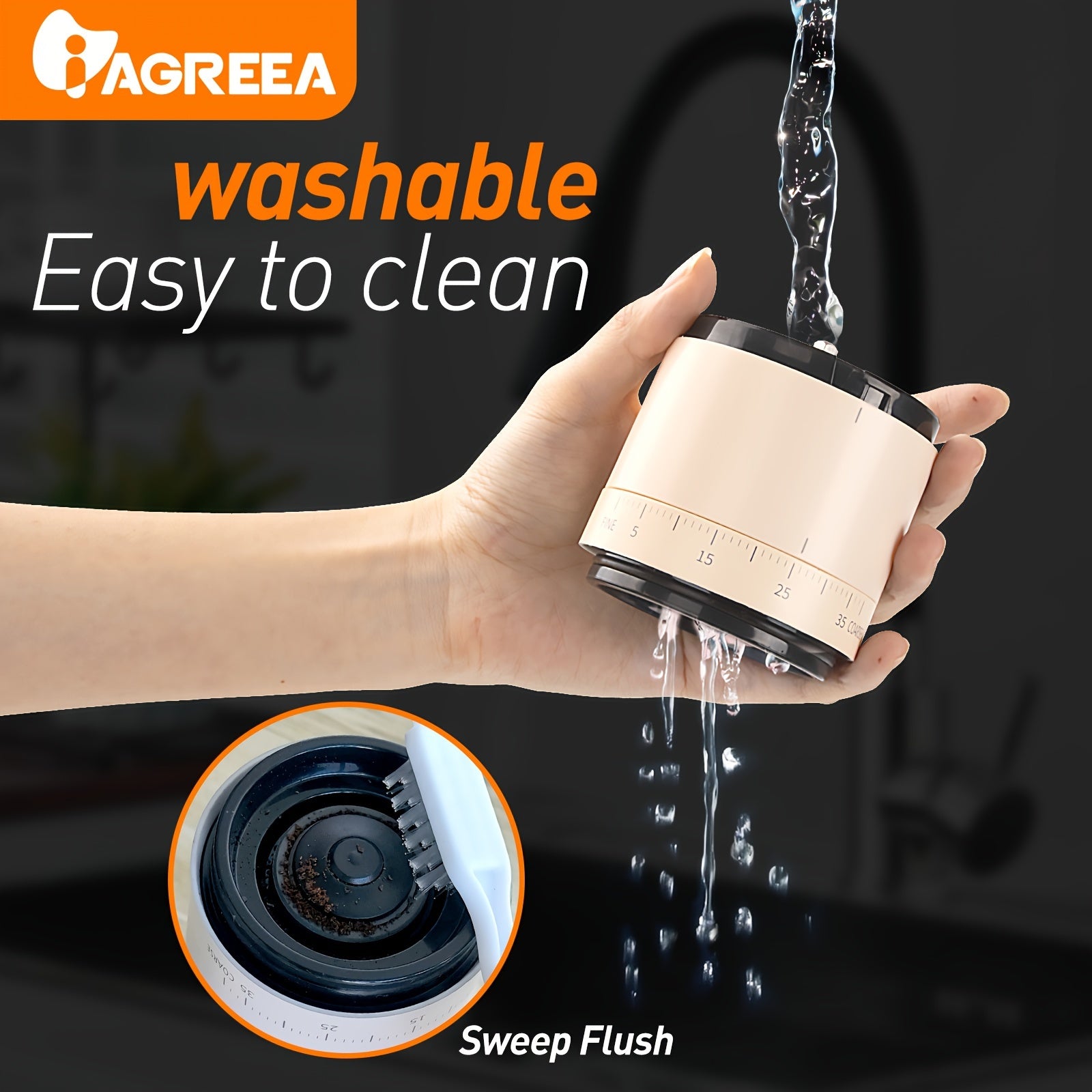 Coffee Grinder Food Processor Mixer Adjustable 38 Settings Silent Spice Beans