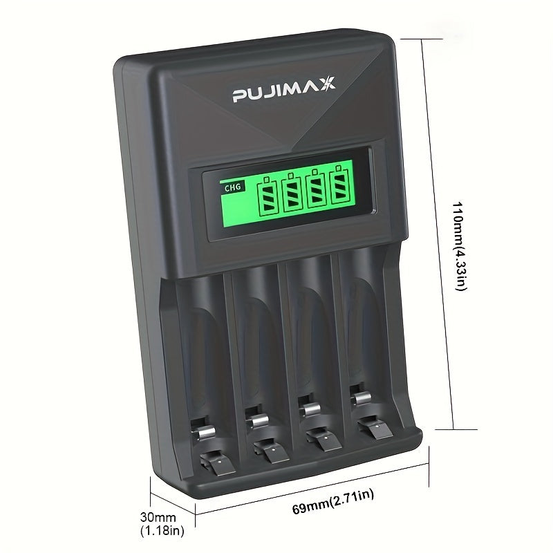 USB Smart Battery Charger for AA AAA Ni-MH Ni-Cd Batteries with LED Display