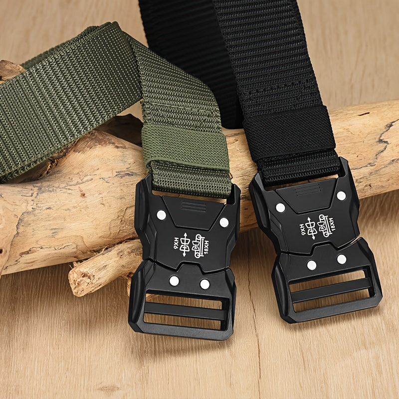 Unisex Tactical Nylon Belt Breathable Canvas Quick Release for Outdoor Training