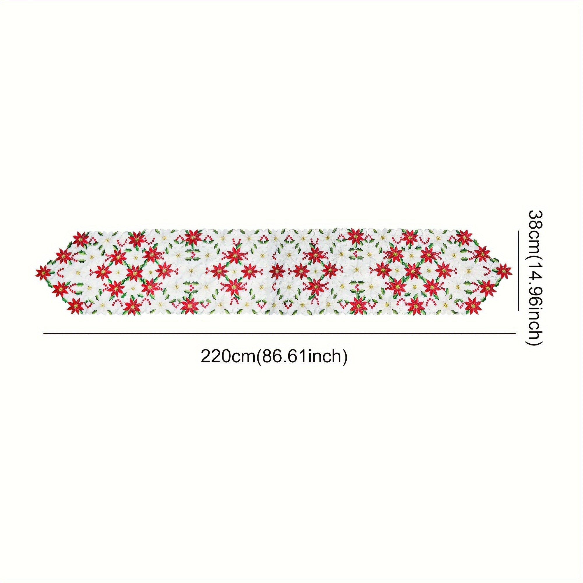 Christmas Printed Tablecloths and Embroidered Table Runners Set for Party and Picnic 28x43cm 38x176cm 38x220cm