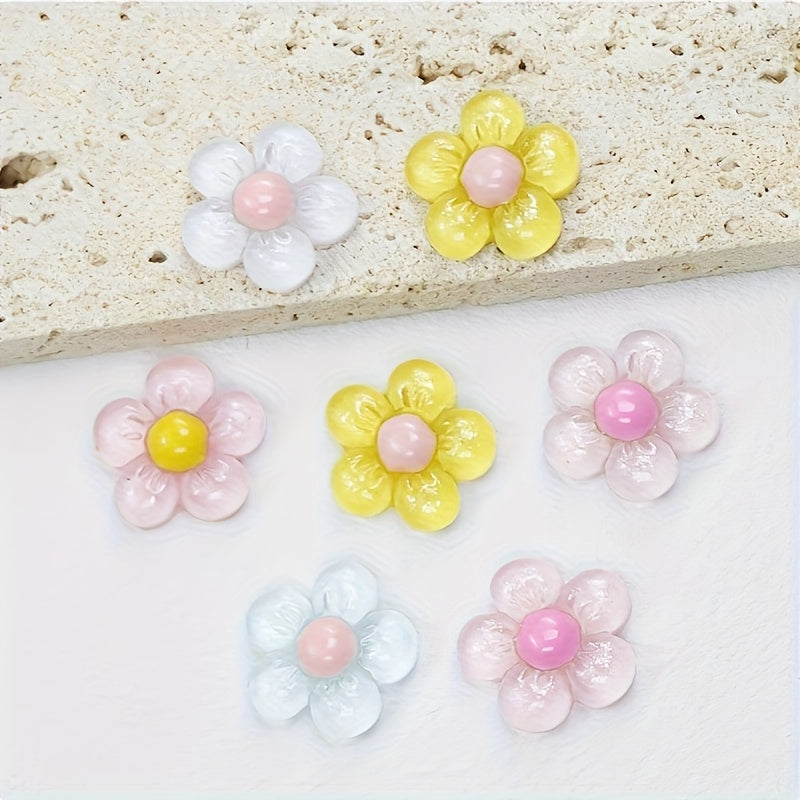 Colorful Resin Shoe Charms for Women with Floral Design 6-12 Pack
