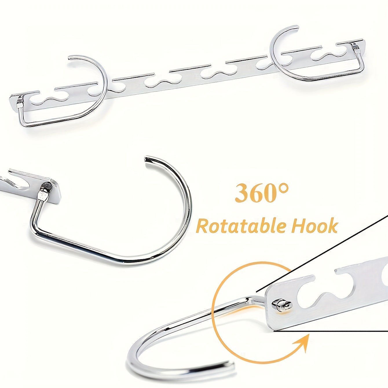 6-Hole Metal Clothes Hanger Durable Space-Saving Wardrobe Organizer