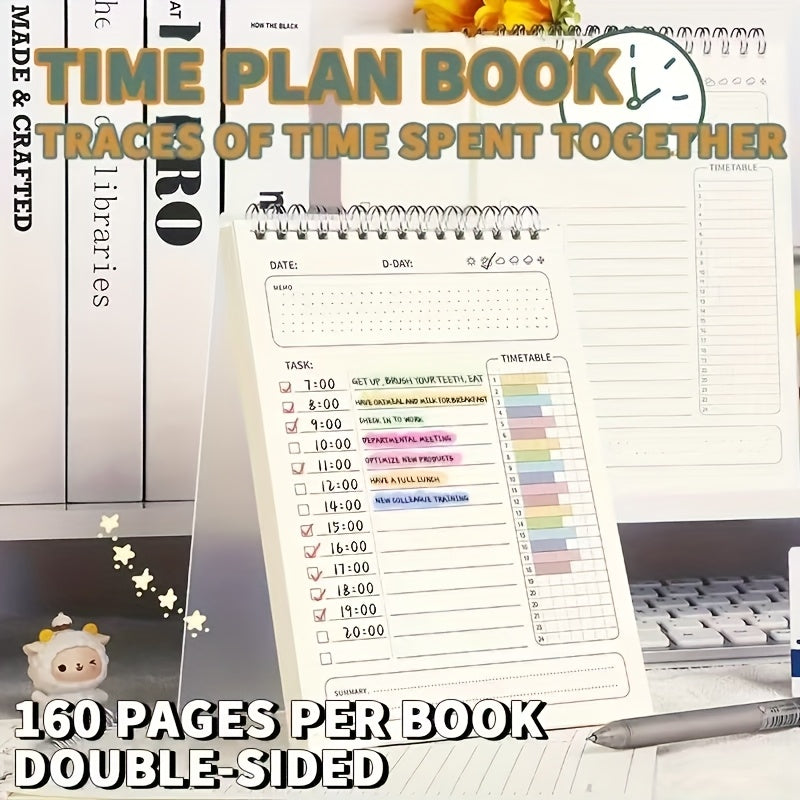 A5 Daily Planner Notebook 160 Pages for Office School Schedule Organizer