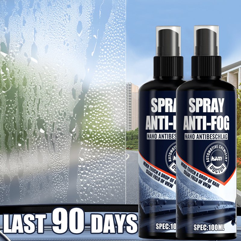 Nano Anti-Fog Glass Spray 100ml for Car Windows Helmets Mirrors