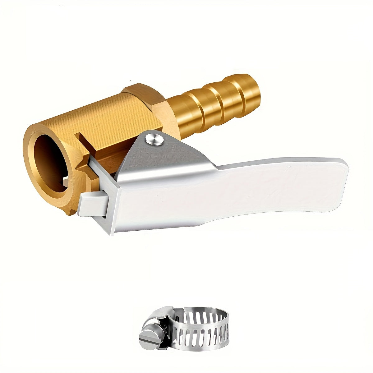 Brass Tire Inflator Lock On Air Chuck 1/4 Inch for Portable Air Compressor