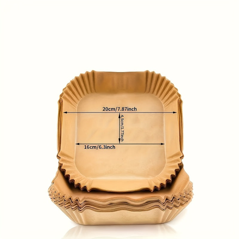 Bir martalik kvadrat havo frayerlari uchun yopishmaydigan 100 ta paket yuqori yog'li pishirish uchun