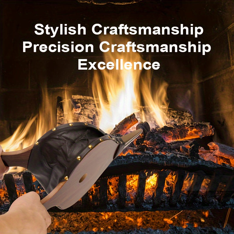 Wooden Fireplace Blower Hand Fan for Heat Distribution and BBQ Cleaning