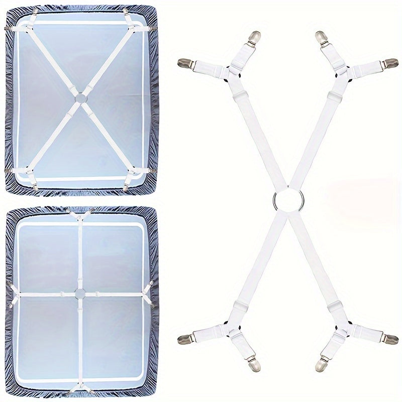Household Bed Sheet Fixers With 8 Clips Adjustable Elastic Clips for Sofa and Tablecloths