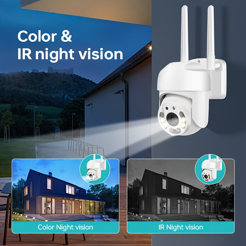 Outdoor WiFi Security Camera with Pan Tilt Auto Tracking Night Vision Two-Way Audio Waterproof CCTV