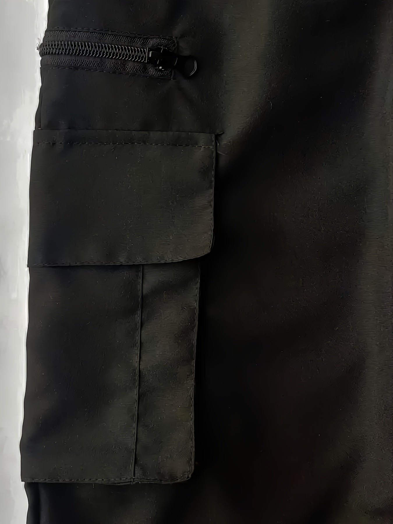 Plus Size Men's Solid Cargo Capri Pants Polyester Summer Casual Outdoor