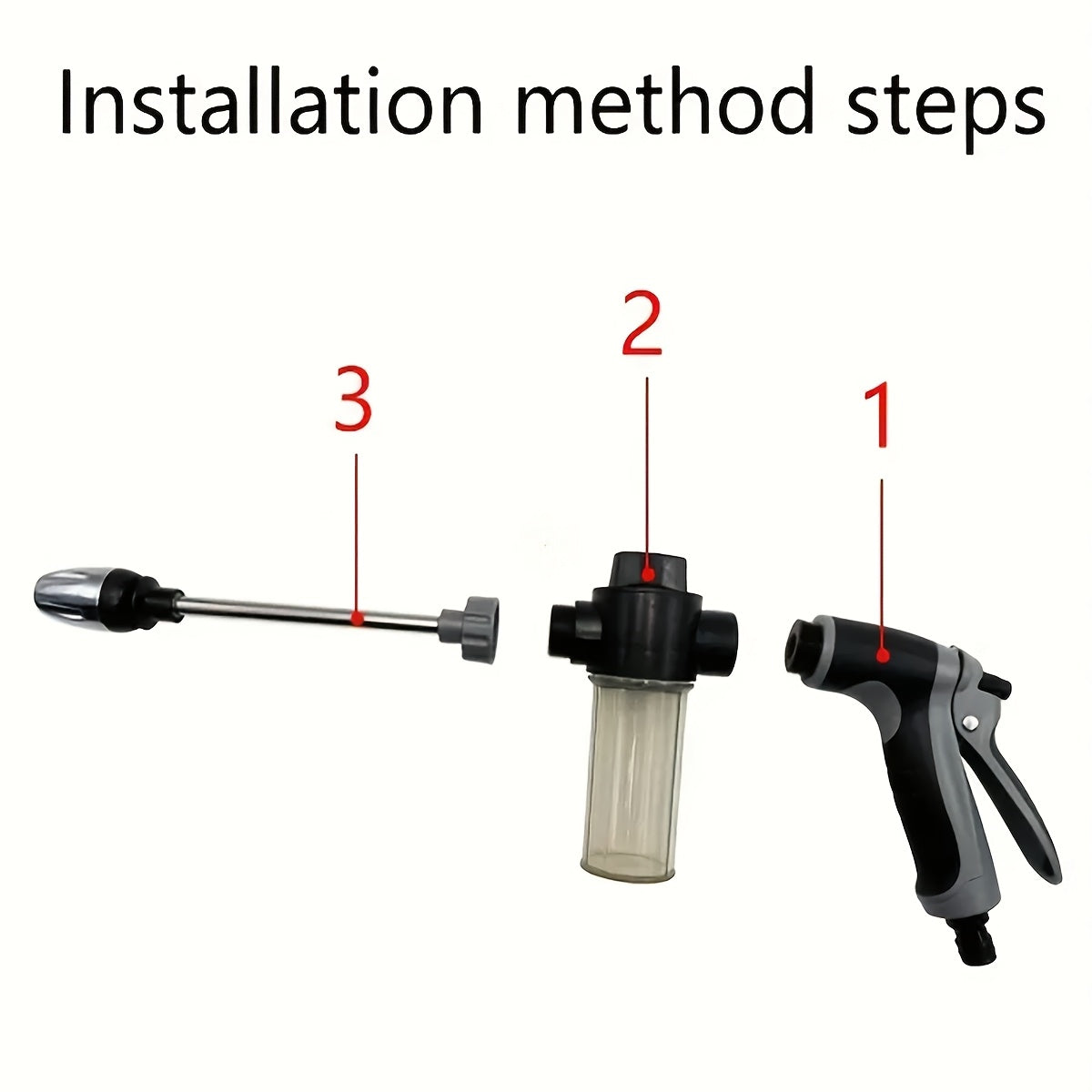 High-Pressure Multi-Function Car Wash Spray Gun with Quick Connect Adapter for Pet and Outdoor Cleaning