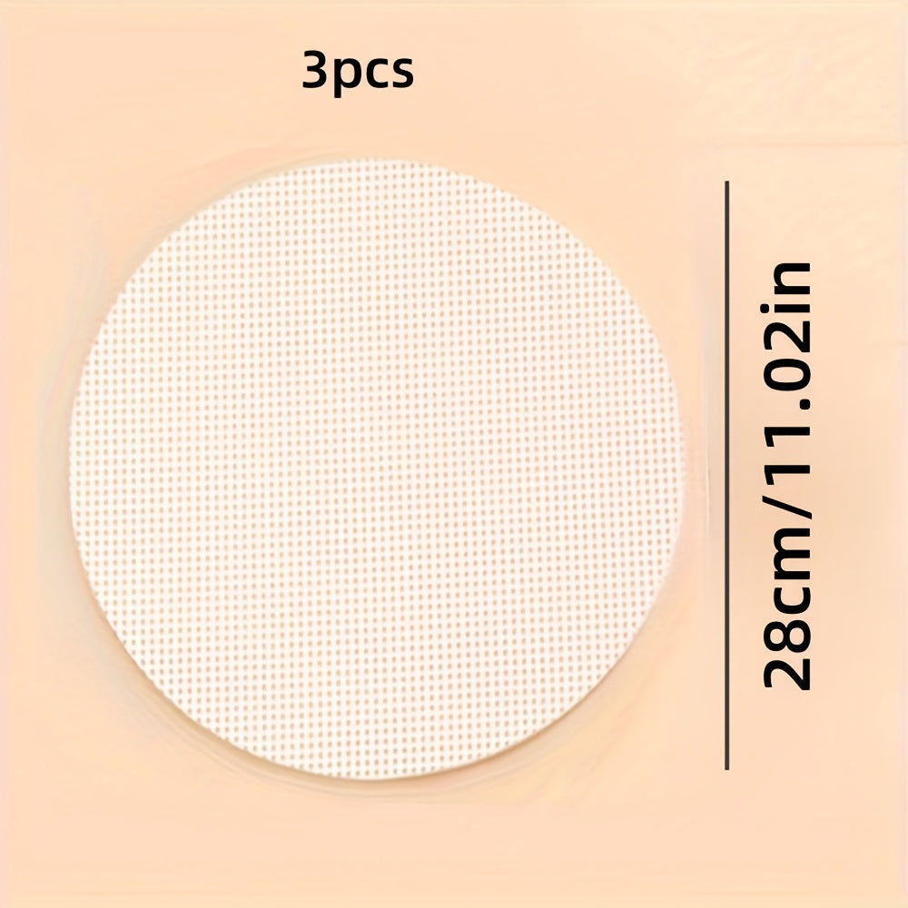 3 ta silikon bug'lash matolari to'plami, FDA tomonidan tasdiqlangan, issiqqa chidamli, yopishmaydigan, mustahkam, bug'lash savatlari va oshxonada pishirish uchun ideal