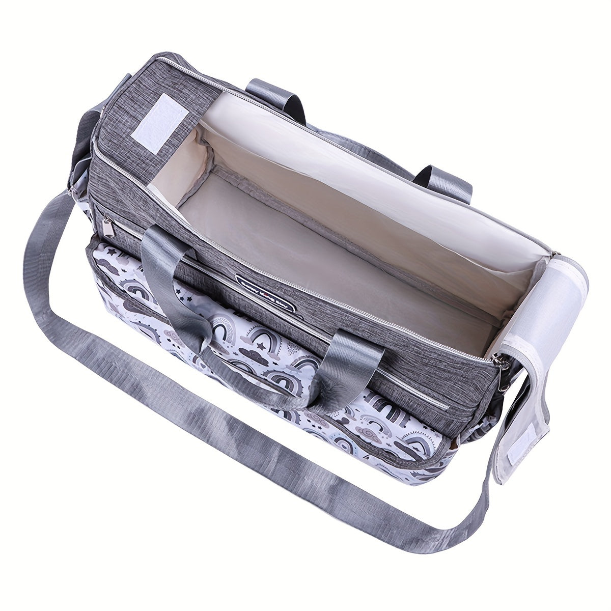 Cloud Print Shoulder Bag for Moms Large Capacity Versatile Crossbody Travel Diaper Bag