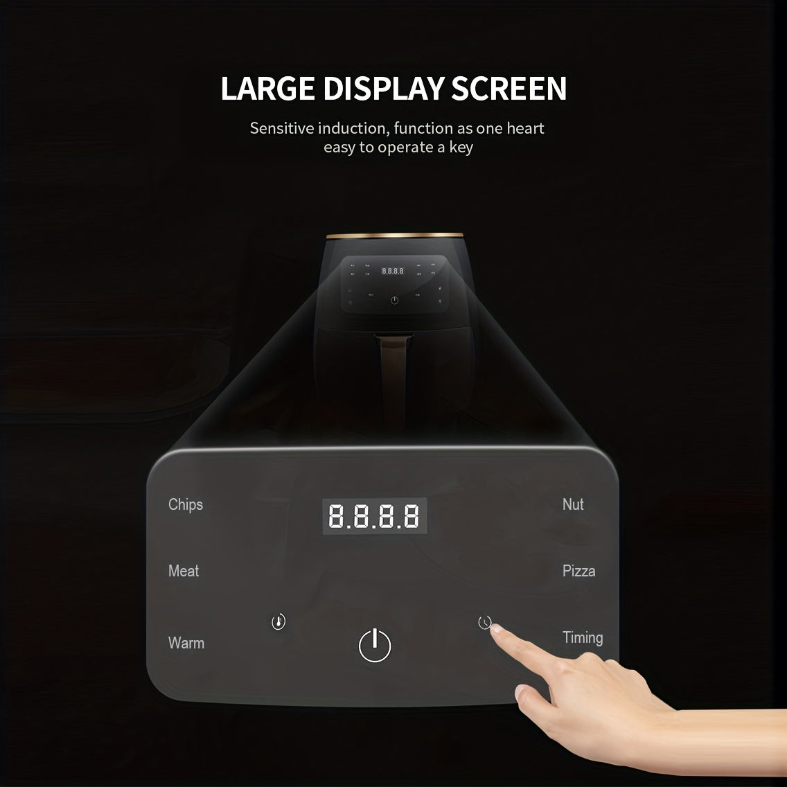 4.5L 6-in-1 Havo Qovurish Ovensi, 6 ta Bir-biriga Tez Bosish Dasturi va Aksesuarlar bilan