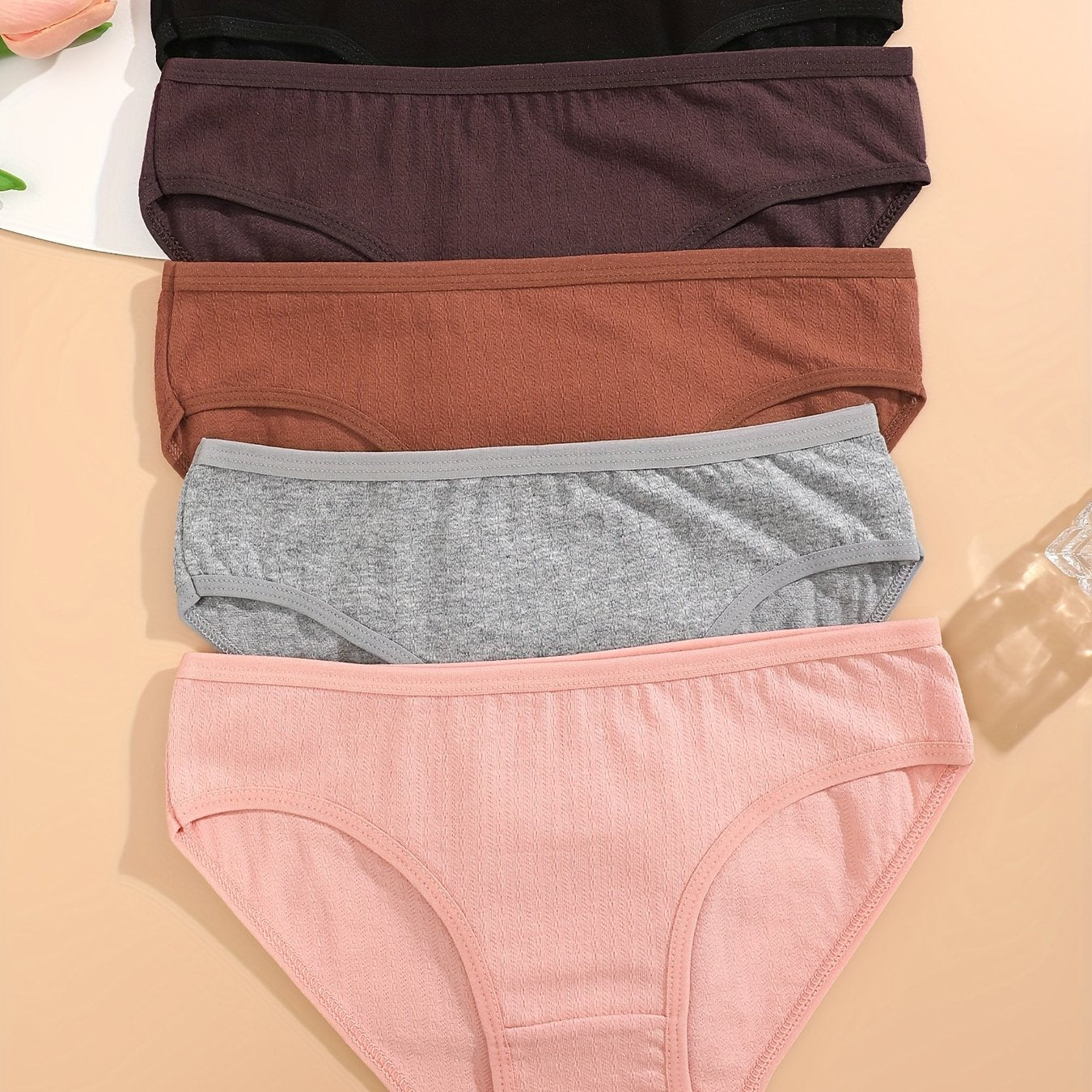Women's Cotton Briefs 5 Pack Breathable Stretchy Comfortable Underwear