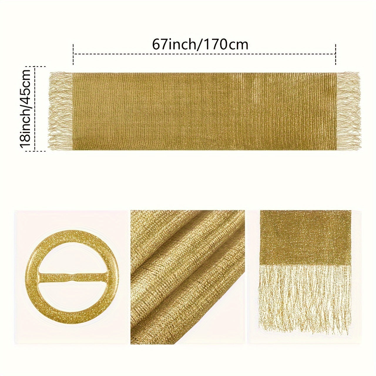 Элегантный шарф с пряжкой из золотой и серебряной нити для вечерних вечеринок и подарков