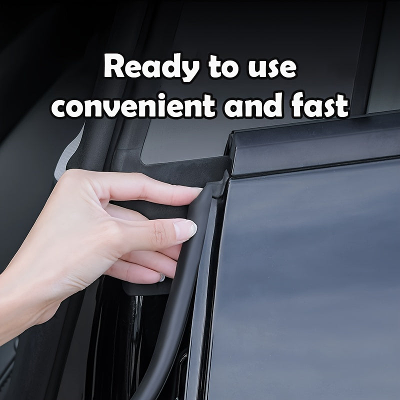 Car Door Edge Seal Strip Black Rubber Weatherstrip Waterproof Soundproof Auto Trim 80cm