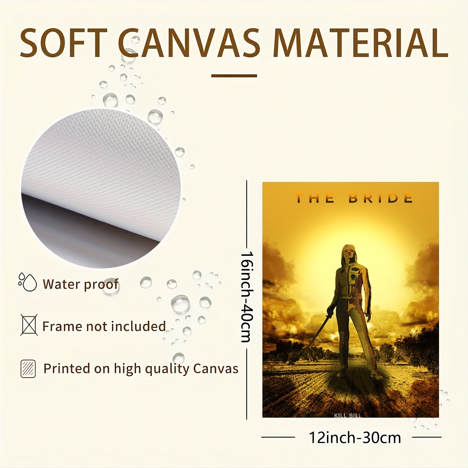 Unframed Canvas Wall Art Poster The Bride 12x16 Inches for Home Office Decor