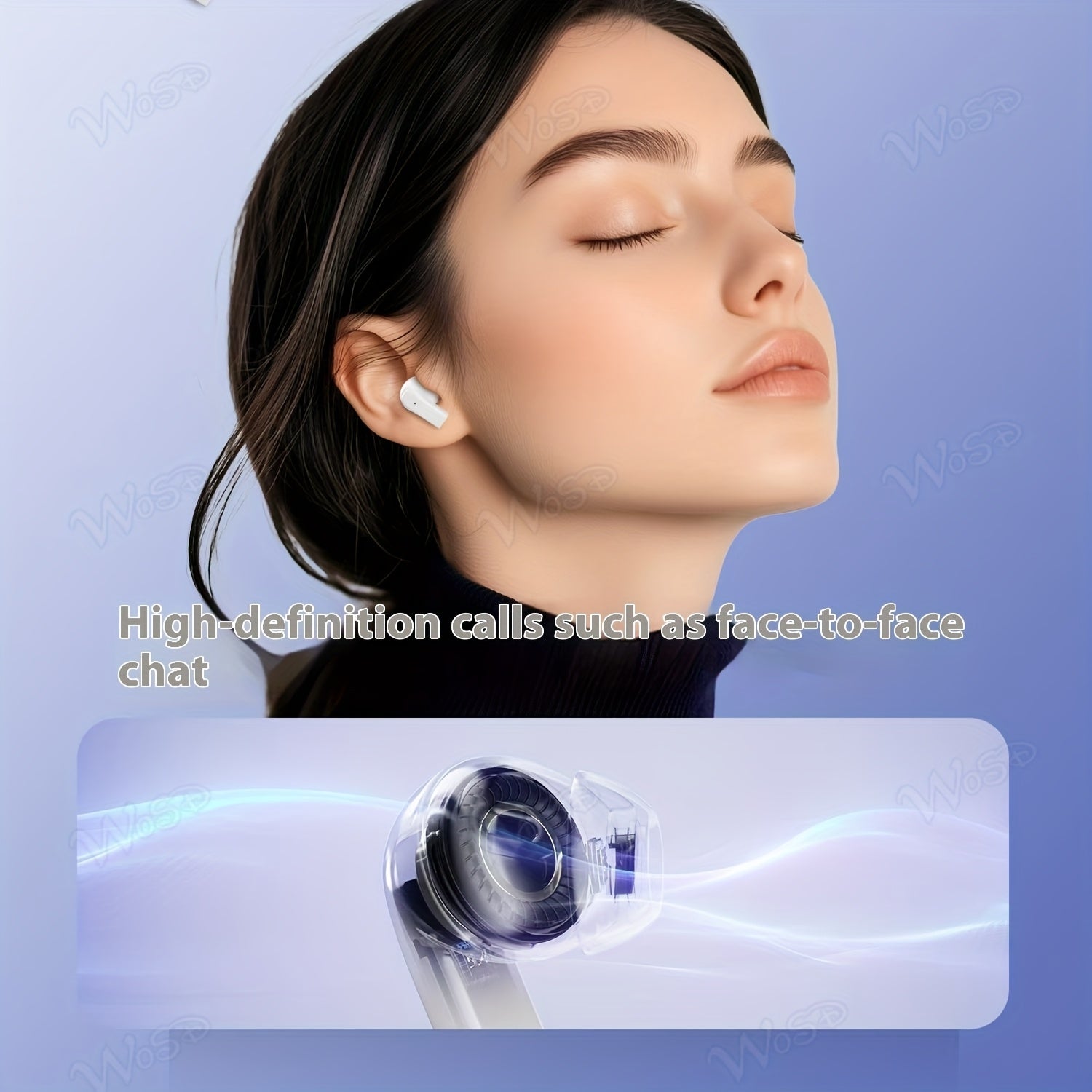 Wireless Earbuds True Wireless Headphones with HiFi Sound Dolby Bass HD Calling for Android iPhone Sports Music