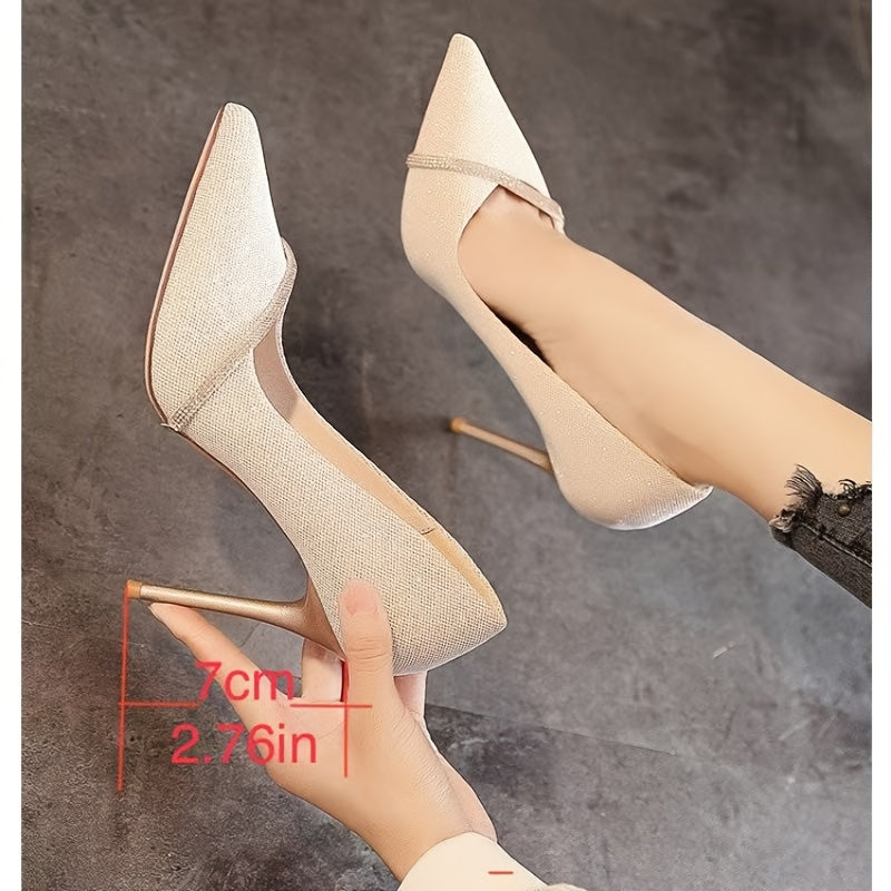 Women Rhinestone Stiletto Pumps Pointed Toe High Heel Sandals
