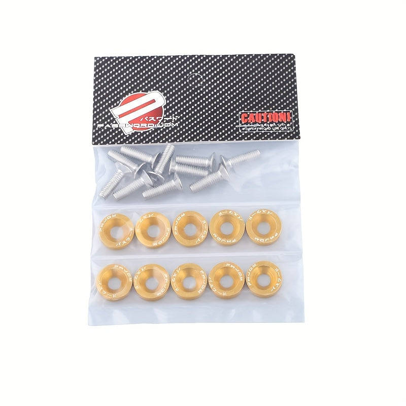 Juego de 20 tornillos de aluminio M6 con arandelas kit de embellecimiento del compartimento del motor