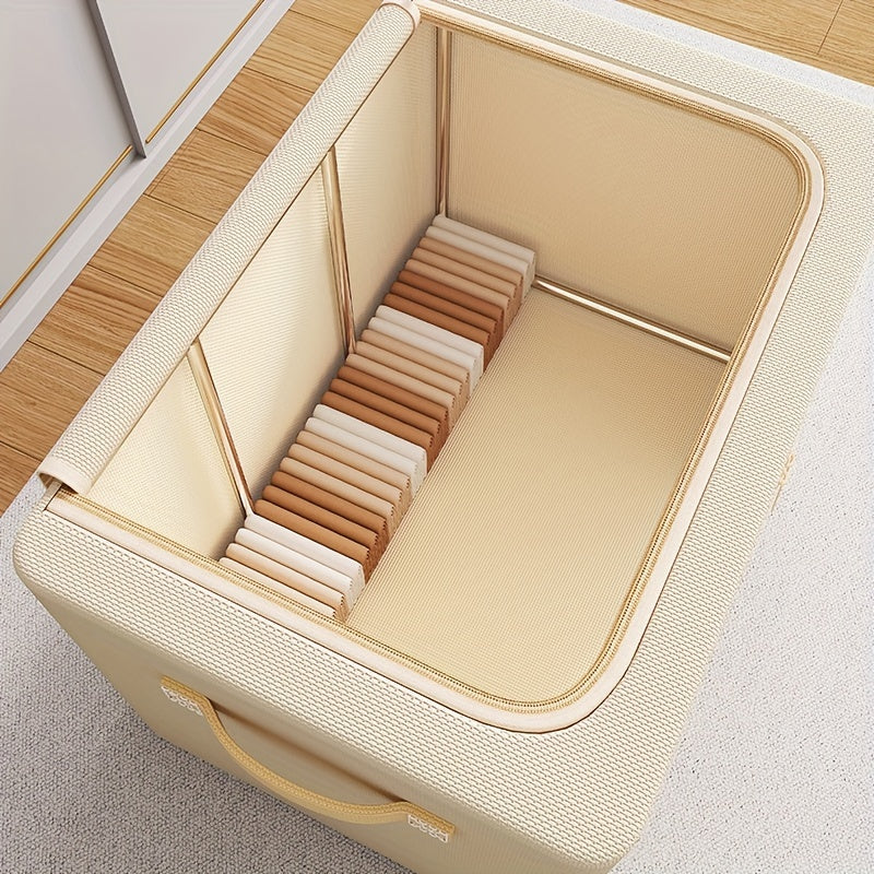 Storage Bins with Metal Frame and Clear Window for Winter and Spring Large Capacity Foldable Stackable Organizer