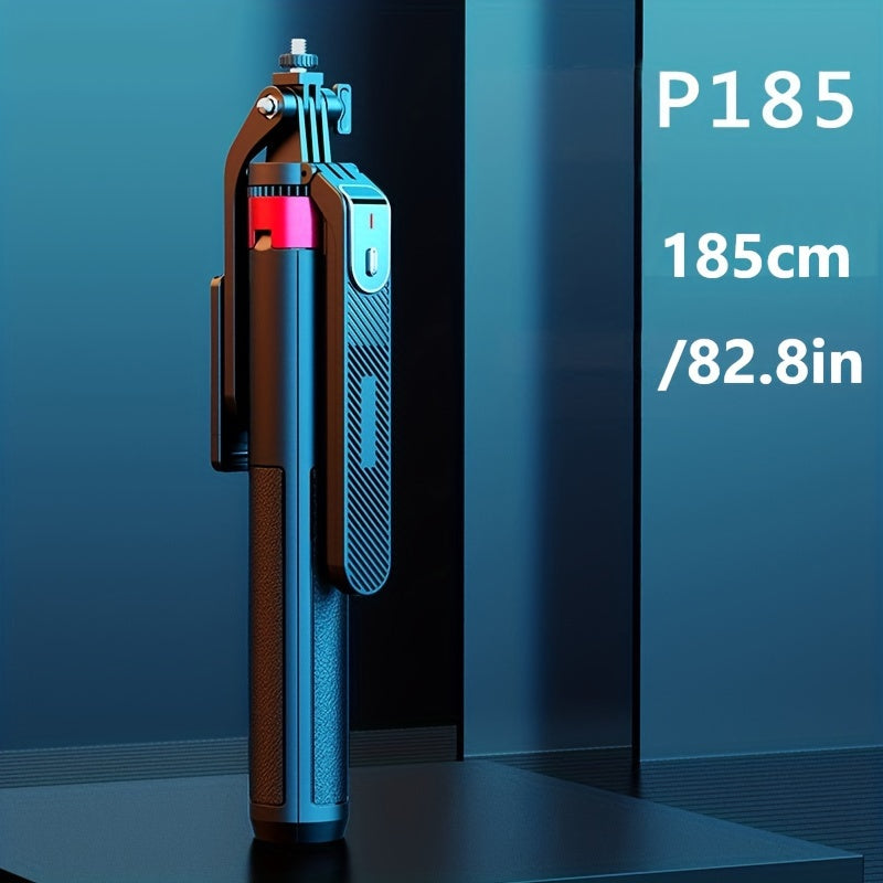 182.88cm Extendable Selfie Stick Tripod with Wireless Remote Aluminum Alloy for Vlogging and Streaming