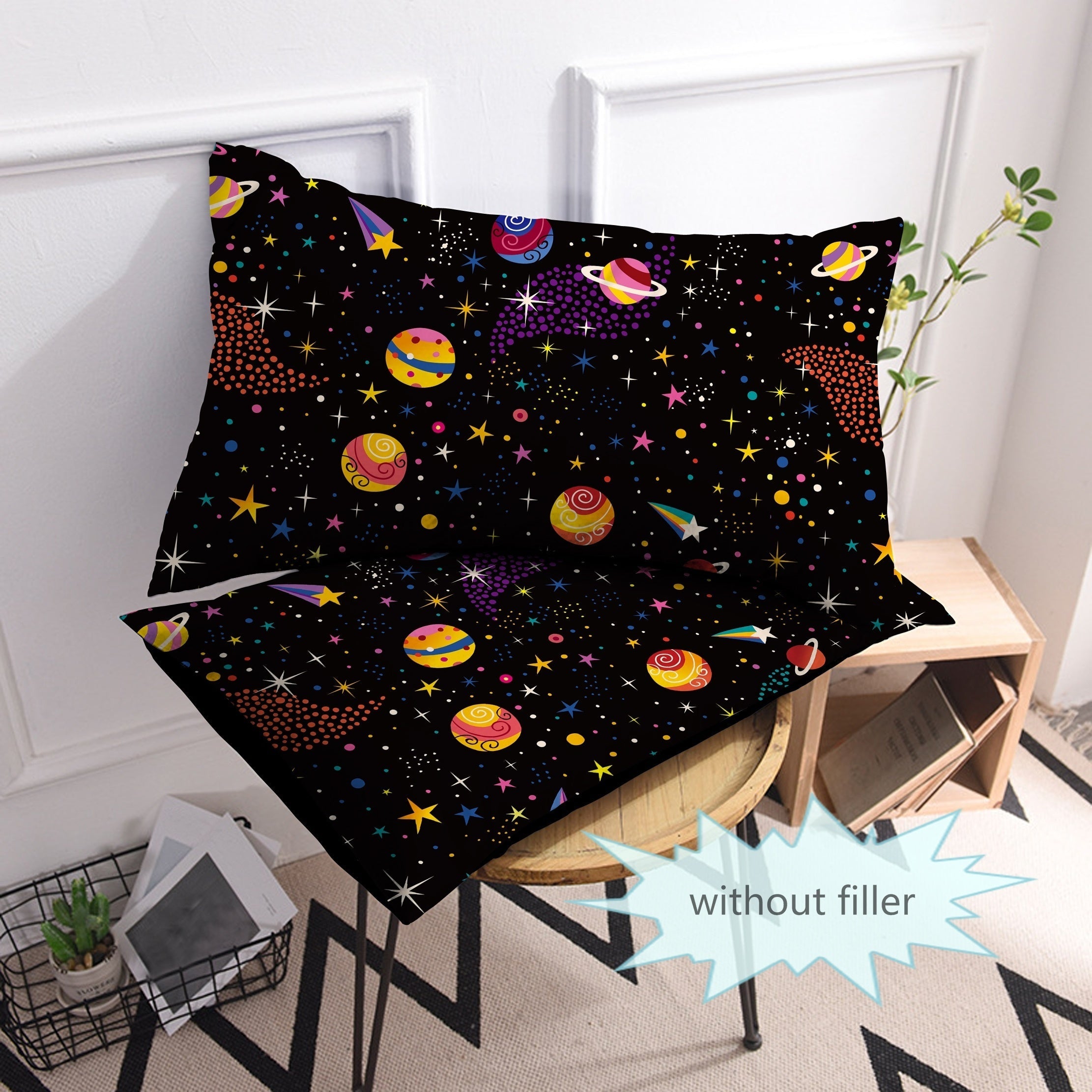 Starry Sky Planet Pillowcases Breathable Soft Covers for Bedroom Sofa Decor