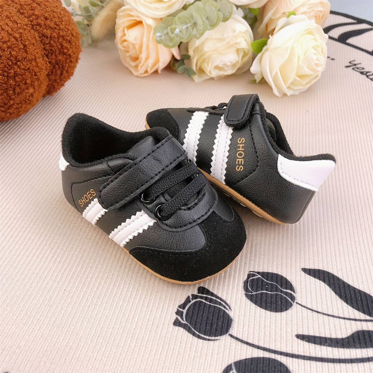 Infant Toddler Shoes Spring Fall Soft Rubber Sole Anti-slip Striped Low Top Casual Fashion