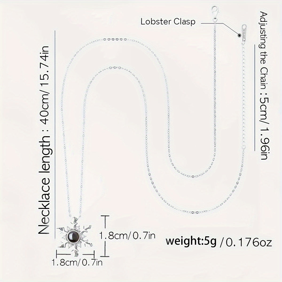 Snowflake Projection Necklace Jewelry Set with Red Rose Gift Box for Women