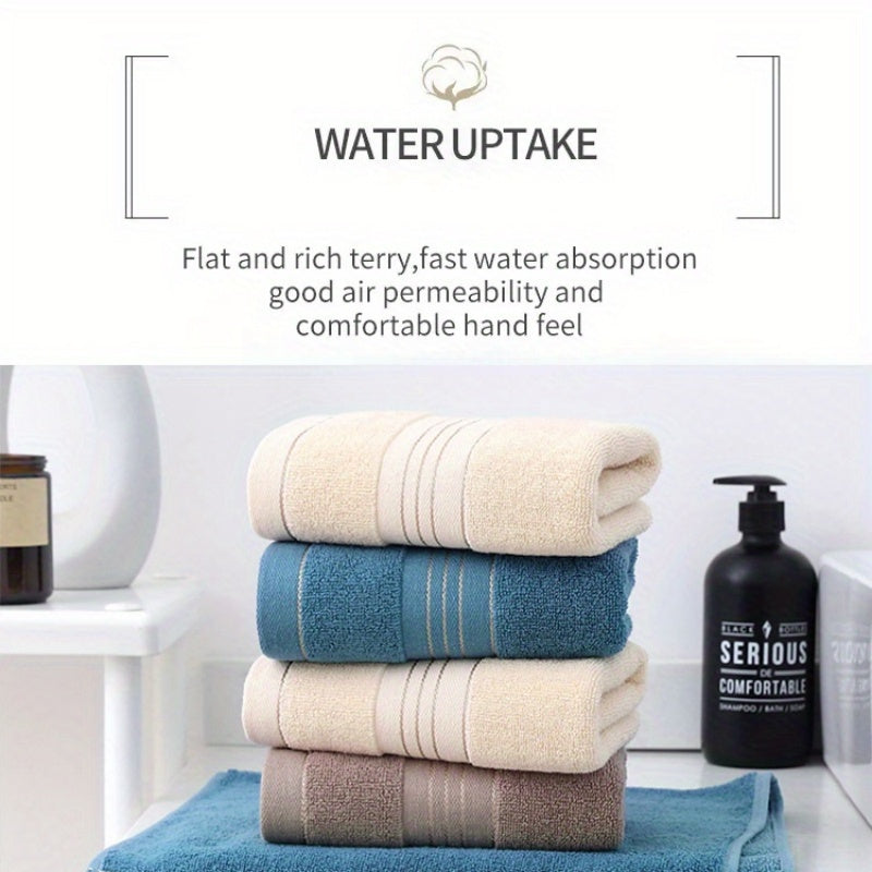 Cotton Hand Towels 500 GSM Super Absorbent Striped Pattern for Bathroom Face Hair