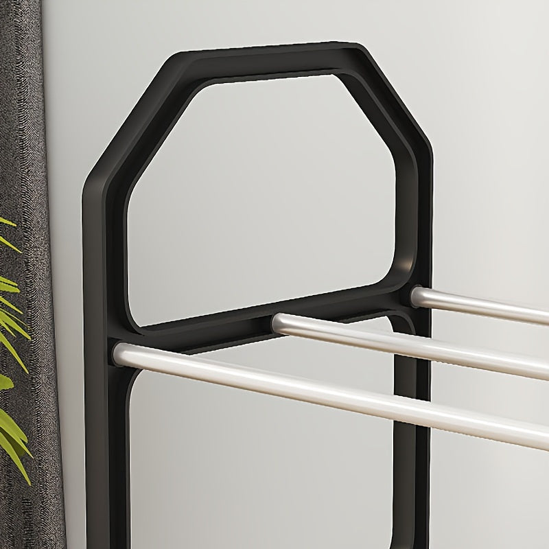 Uy uchun, yotoqxona uchun, 4-qavatli plastik oyoq kiyim javoni, oltin truba bilan, joyni tejovchi pol tashkilotchisi