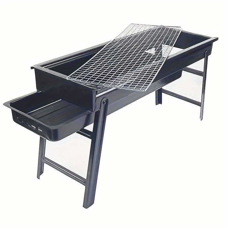 Foldable Stainless Steel Portable BBQ Grill for Camping and Outdoor Picnics