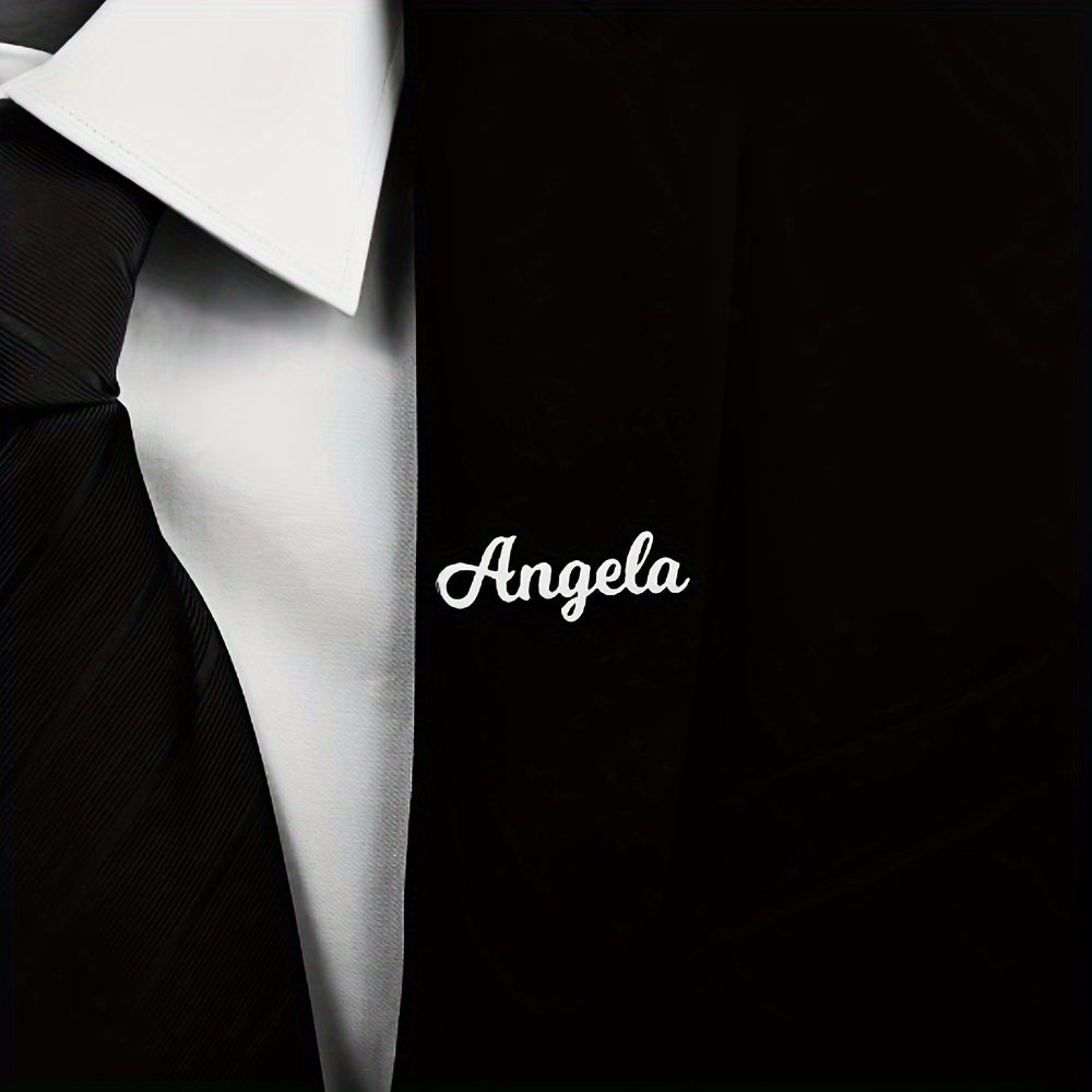 Personalized Handwritten Name Brooch Heart-Shaped Calligraphy Jewelry Gift