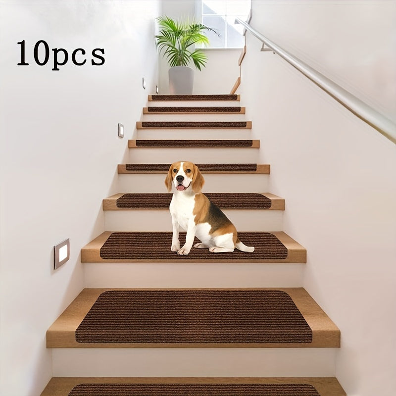5/10pcs Self-Adhesive Washable Wooden Stair Treads 28x8.8 Inches